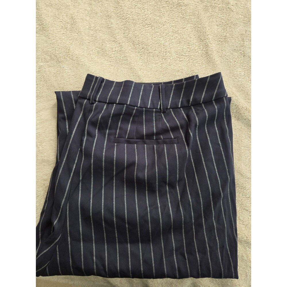 NWT Lane Bryant Womens Size 26 Wide Leg Trouser Navy Blue Pinstripe Collegiate - Picture 5 of 6